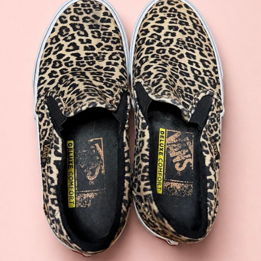 Vans Leopard Print Slip-On Sneakers – Women's 6.5